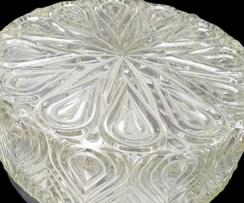 1111 Vintage glazen plafoniere plafonniere plafondlamp lamp, Huis en Inrichting, Lampen | Plafondlampen, Gebruikt, Glas, Ophalen of Verzenden