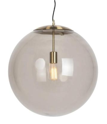 QAZQA hanglamp | messing | smoked glass beschikbaar voor biedingen