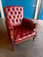 Prachtige rode chesterfield uit ca 1880, Ophalen of Verzenden, Zo goed als nieuw, 75 tot 100 cm