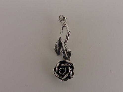 Zilveren roos hanger                                     Z59, Sieraden, Tassen en Uiterlijk, Kettinghangers, Gebruikt, Zilver