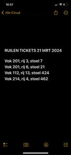 Stoelen/tickets (4x) ruilen John Mayer - do 21 mrt 2024, Tickets en Kaartjes, Concerten | Overige, Maart, Drie personen of meer