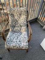 3 Rotan Stoelen met Kussens, Huis en Inrichting, Ophalen, Gebruikt, Minder dan 75 cm, Riet of Rotan