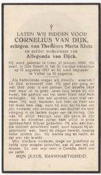 Cornelius van Dijk 1896 Uden + 1957 Den Bosch, 61 jaar, Verzenden