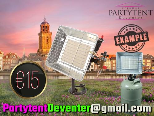 Feestje! Gasfles Heaters tehuur + evt Partytent/ statafel et, Hobby en Vrije tijd, Feestartikelen | Verhuur, Nieuw, Ophalen