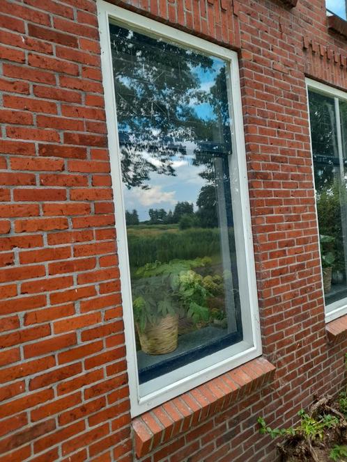 Houten voorzetramen 3, Doe-het-zelf en Verbouw, Glas en Ramen, Gebruikt, Overige typen, 160 cm of meer, 80 tot 120 cm, Dubbelglas