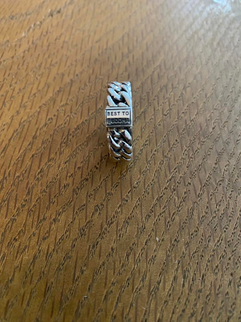 Zilveren buddha ring, Ophalen, Zo goed als nieuw, Zilver, Dame of Heer