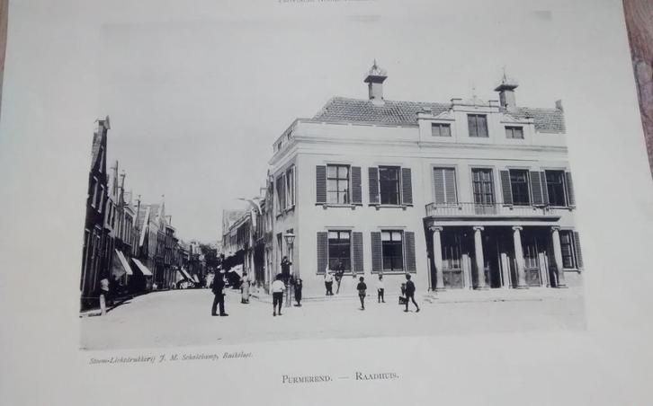 41 Purmerend  het Raadhuis Lichtdruk 1890, Antiek en Kunst, Kunst | Litho's en Zeefdrukken, Ophalen of Verzenden