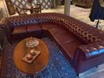 Luxe Chesterfieldlook Hoekbank, Ophalen, Gebruikt, Leer