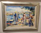 Schilderij Freek van den Berg (1918-2000) lijst echt witgoud, Ophalen of Verzenden