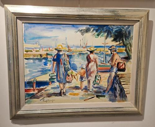 Schilderij Freek van den Berg (1918-2000) lijst echt witgoud, Antiek en Kunst, Kunst | Schilderijen | Klassiek, Ophalen of Verzenden