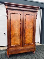 Eiken mahonie kleding linnen biedermeier meidenkast leg, Antiek en Kunst, Antiek | Meubels | Kasten, Ophalen