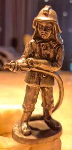 Brandweerman beeldje  Gelria tin  Rein zinn  Dutch pewter, Antiek en Kunst, Ophalen of Verzenden