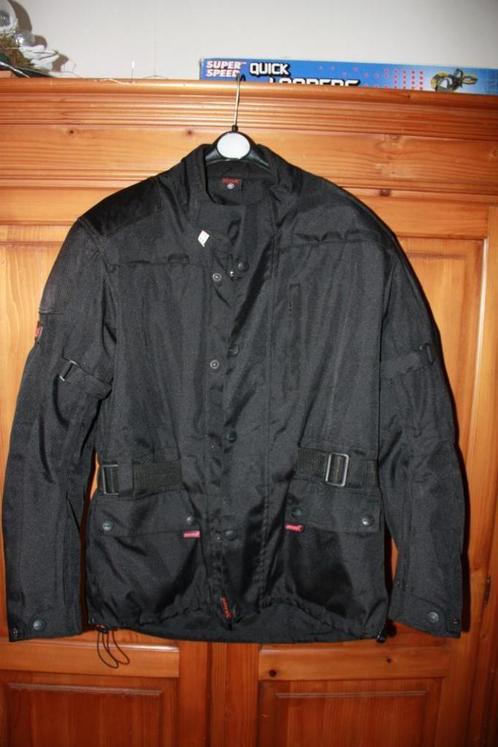 Motorjas, zwart, met veel bescherm-stukken, "MotorX", Motoren, Kleding | Motorkleding, Jas | textiel, Tweedehands, Verzenden