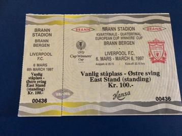 ⚽ Ticket EC2 Brann Bergen - Liverpool 1996-1997⚽