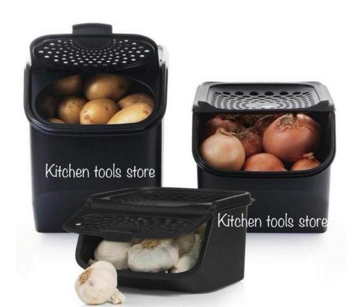 Tupperware Reuzesmart Set Aardappelbak uiendoos knoflookdoos, Huis en Inrichting, Keuken | Tupperware, Nieuw, Groen, Ophalen of Verzenden