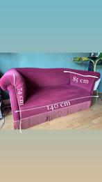 Vintage velours bank met fransjes, Ophalen, Zo goed als nieuw, Tweepersoons, Vintage