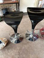 CLP Saddle barkrukken kunststof met een chroom onderstel., Ophalen, 60 tot 90 cm, Zo goed als nieuw, In hoogte verstelbaar