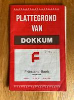 Oude Plattegrond Dokkum - Friesland Bank, Gelezen, Ophalen of Verzenden, Landkaart, 1800 tot 2000