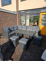 Lounge diningset incl. tafel en 3 hockers, Tuin en Terras, Ophalen, Bank, Loungeset, Wicker