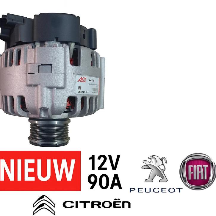 Nieuwe dynamo – 12V / 90A – Voor Fiat, Peugeot, Citroen, Auto-onderdelen, Motor en Toebehoren, Citroën, Fiat, Peugeot, Nieuw, Ophalen of Verzenden