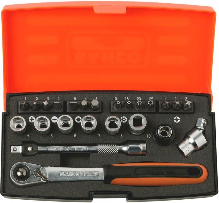Bahco 1/4 doppenset 24-delig met Inbus en Torx, Auto diversen, Autogereedschap, Ophalen of Verzenden