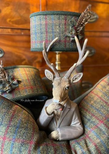 Schotse SET lampenkapjes Harris Tweed Croft Check beschikbaar voor biedingen