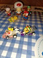 7 Mario en vrienden poppetjes met 2 pull back auto, Ophalen of Verzenden, Zo goed als nieuw