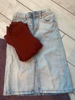 Zara spijkerrok met bordeaux coltrui maat 128, Ophalen of Verzenden, Zo goed als nieuw, Meisje, Setje