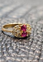 Prachtige Diamant met Robijn steen, Sieraden, Tassen en Uiterlijk, Ringen, Nieuw, Ophalen of Verzenden, Dame, Goud