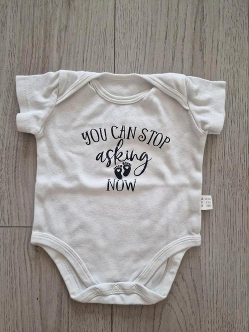 zwangerschapsaankondiging rompertje pregnancy announcement, Kinderen en Baby's, Babykleding | Maat 56, Gebruikt, Jongetje of Meisje