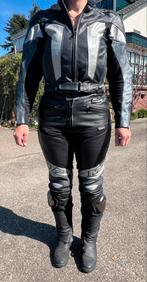 Leren dames motorpak, maat 38-40, zwart met zilvergrijs, Ophalen of Verzenden, Tweedehands, Dames, Combipak