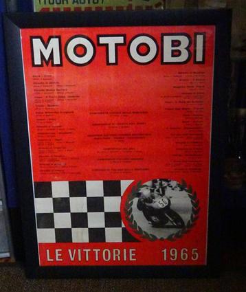 Zeldzame MOTOBI Benelli motor race affiche 1965 beschikbaar voor biedingen