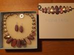 Monet &Co ketting, armband en oorbellen. , Ophalen of Verzenden, Zo goed als nieuw, Roze, Overige materialen