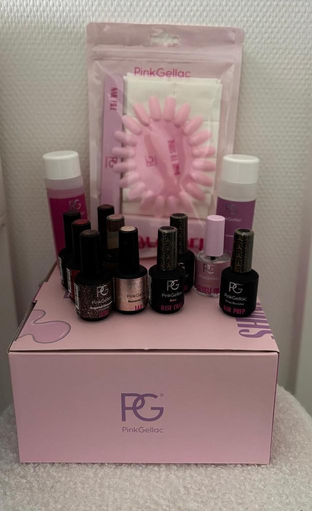 Pink Gellac Set - Nagelverzorging, Sieraden, Tassen en Uiterlijk, Uiterlijk | Cosmetica en Make-up, Zo goed als nieuw, Make-up