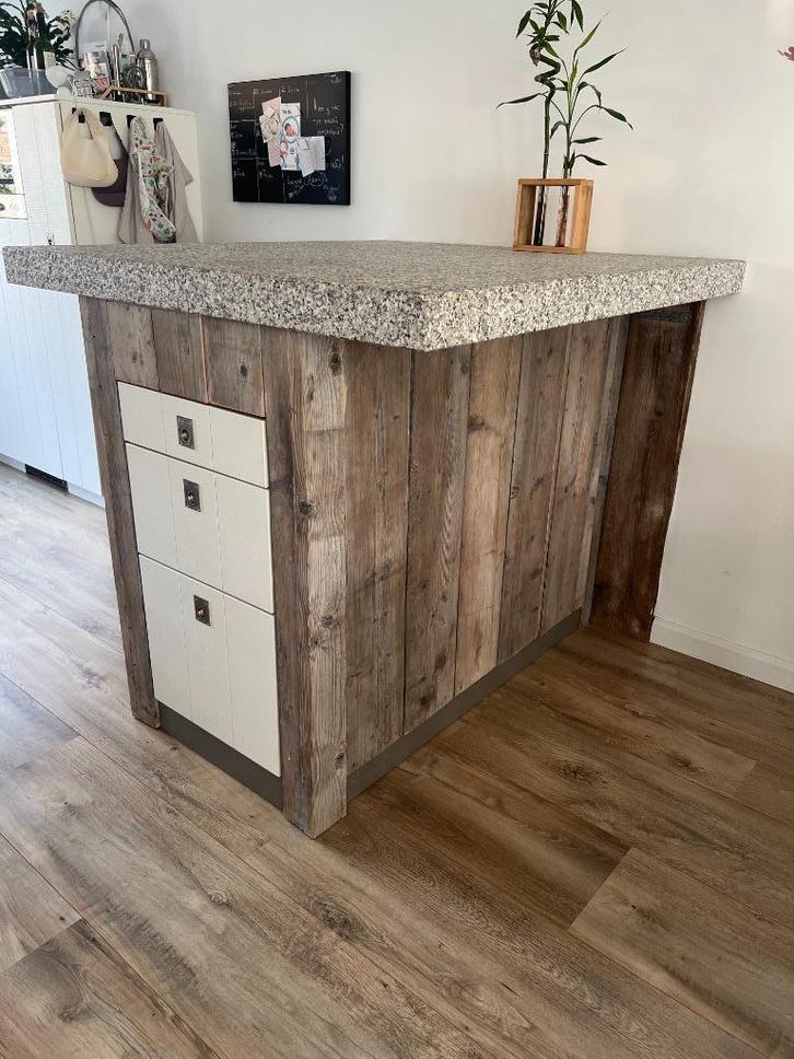 Bartafel met een stenen blad, Huis en Inrichting, Tafels | Statafels, Gebruikt, Ophalen