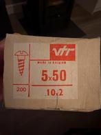 Messing Schroeven 5x50 - ca 100 stuks, Ophalen of Verzenden, Gebruikt, 50 tot 100 mm, Schroeven