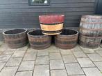 Bloembak eiken half wijnvat Whiskyvat  palmboom, Tuin en Terras, Bloembakken en Plantenbakken, Tuin, Gerard Krale, Rond, Nieuw
