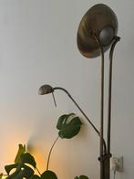 Stalamp met leeslamp chroom messing brons goudkleurig, Huis en Inrichting, Lampen | Vloerlampen, Ophalen, Gebruikt, Metaal, 150 tot 200 cm