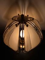 Vintage Gouden Lamp met Rookglas, Ophalen, Gebruikt, Glas, Minder dan 50 cm