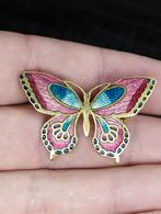 prachtige vintage emaille vlinder broche, Ophalen of Verzenden, Zo goed als nieuw, Overige materialen