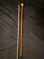 ANTIEKE HOUTEN WANDELSTOK MET BENEN KNOP (80cm)., Diversen, Wandelstokken, Ophalen of Verzenden, Gebruikt