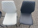 Moderne leren stoelen - set van 4, Huis en Inrichting, Stoelen, Ophalen, Zo goed als nieuw, Vier, Metaal