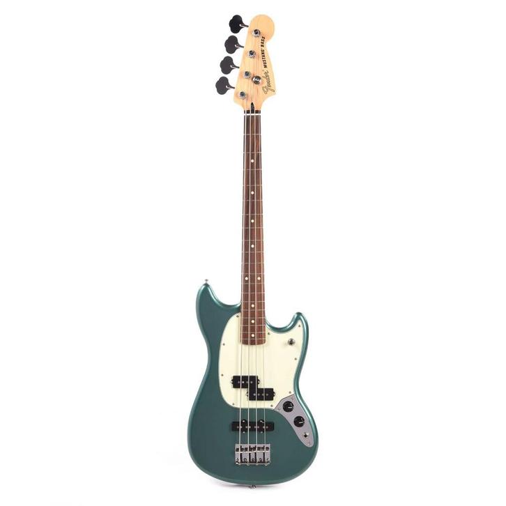 Fender Player LTD Mustang Bass PJ Sherwood Green short scale, Muziek en Instrumenten, Snaarinstrumenten | Gitaren | Bas, Zo goed als nieuw