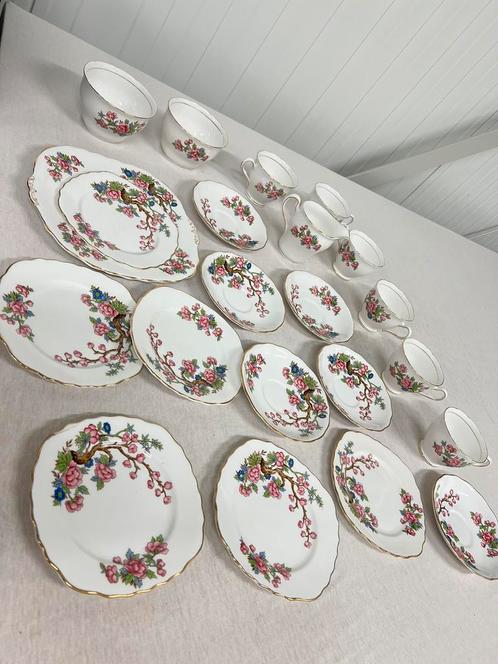 Colclough antiek servies set Indian Tree-patroon jaren 50, Antiek en Kunst, Antiek | Servies compleet, Ophalen of Verzenden