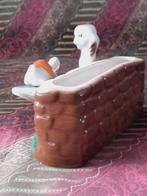 Zeldzaam oud bloembakje uit Engeland met hond en schildpad., Antiek en Kunst, Antiek | Porselein, Ophalen of Verzenden