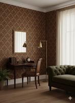 14216 ossenrood barok behang met gouden basis swiet, Verzenden, 75 m² of meer, Groen