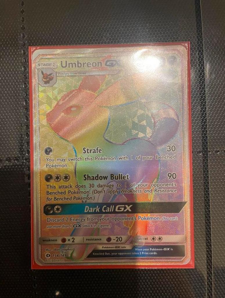 Umbreon GX 154/149 - Hyper Rare Pokémonkaart, Ophalen of Verzenden, Zo goed als nieuw, Losse kaart, Foil
