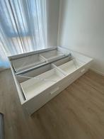 IKEA Brimnes bed frame (160x200, white), Huis en Inrichting, Slaapkamer | Bedden, Ophalen, Wit, Tweepersoons, Zo goed als nieuw