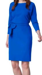 Mooie blauwe jurk ladress la dress carla mt l, Maat 42/44 (L), LaDress, Gedragen, Boven de knie