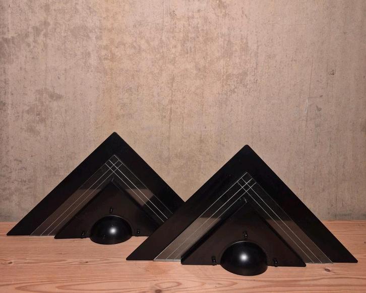 Set 2 - vintage postmodern E-Lite dutch design lamp jaren 90, Huis en Inrichting, Lampen | Wandlampen, Zo goed als nieuw, Glas